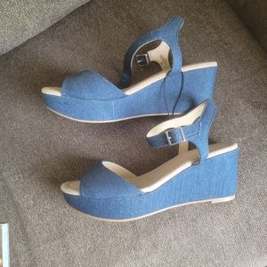 Platform wedge heels Jean material